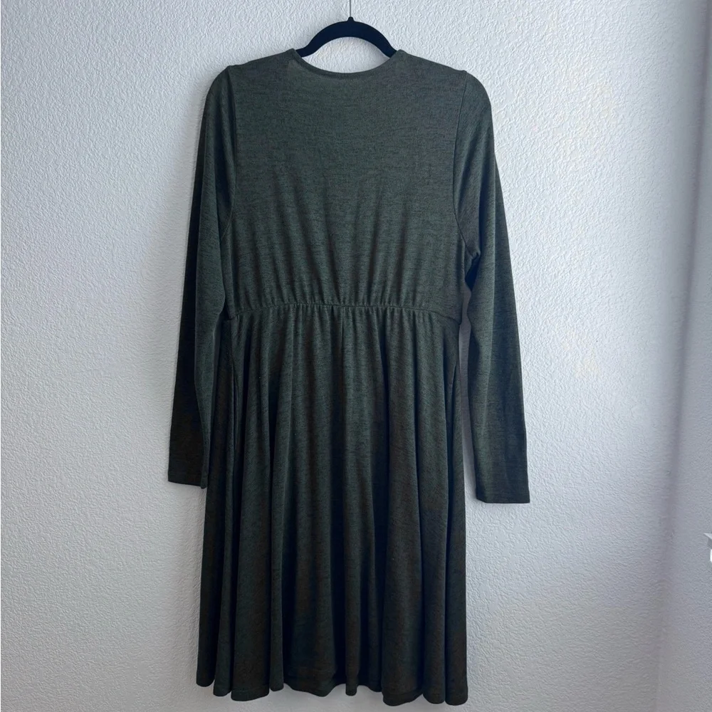 At The Knee Hacci Faux Wrap Dress 0X